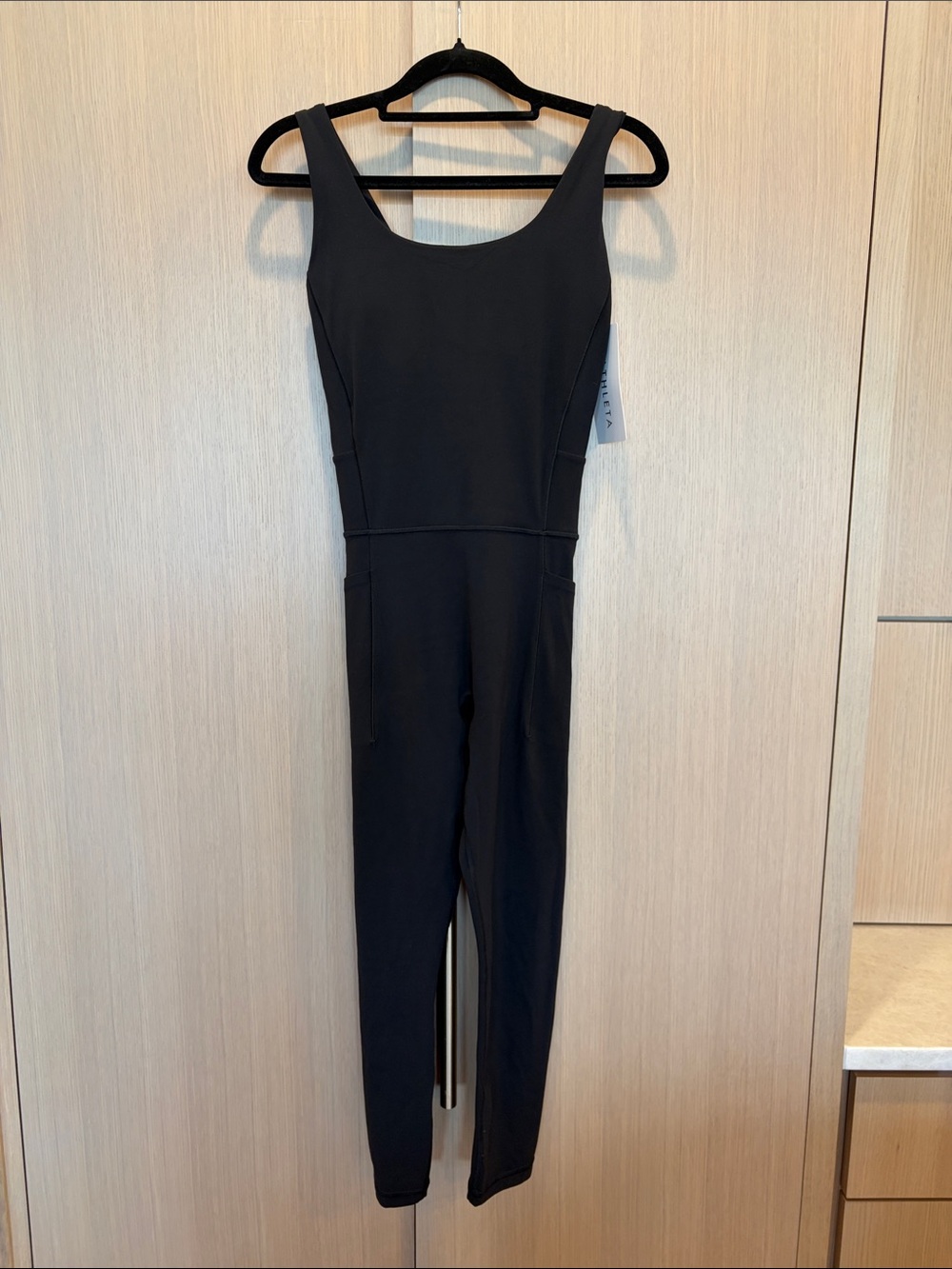 NWT Athleta Black Scoop-Neck Performance Jumpsuit